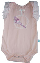 Alex and Ant Applique Snapsuit Mobile Pink